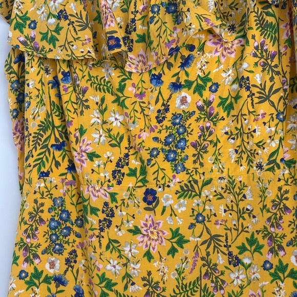 Old Navy Cami Fit Flare Yellow Gold Floral Shirred Lined Midi Sun Nap Dress 1X - Picture 12 of 16